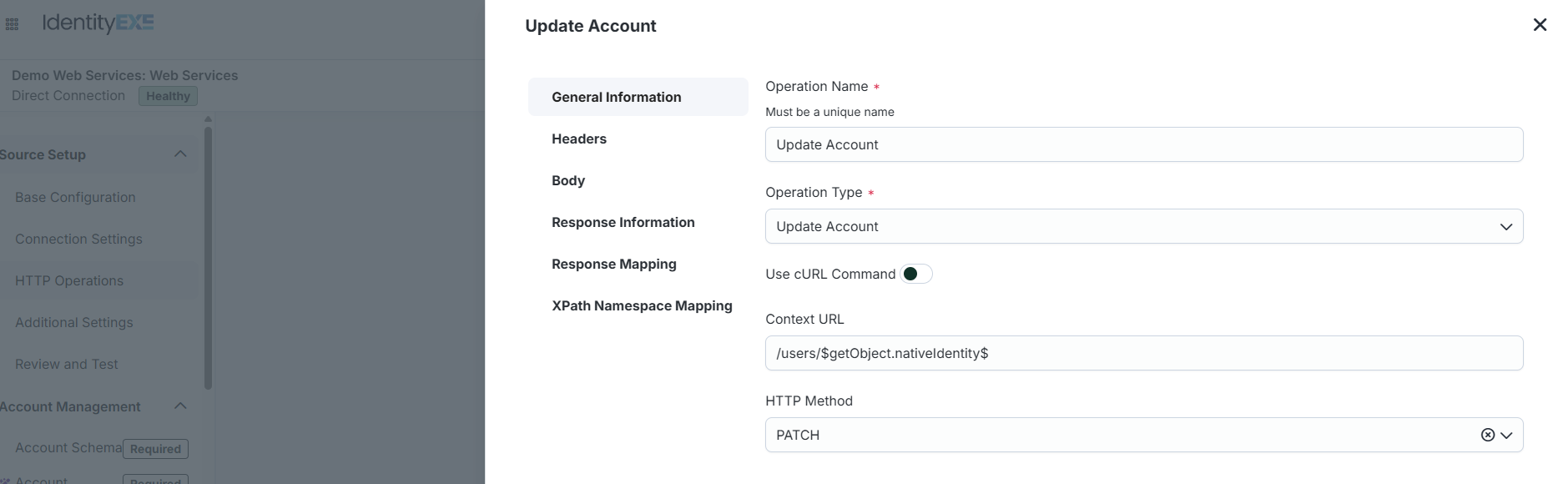 Update Policy Synthetic Schema General Settings